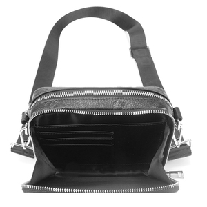 Men PU <b>Leather</b> Crossbody <b>Bag</b> Embossed <b>Small</b> Messenger <b>Bag</b> Compact Shoulder Phone Pouch With Adjustable Strap - Product Image 5