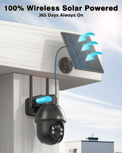 Caméra solaire sans fil WiFi 360 <span class=keywords><strong>ANRAN</strong></span> <span class=keywords><strong>5MP</strong></span> °   Caméra PTZ extérieure IP65 étanche avec détection de mouvement, vision nocturne couleur et stockage dans le cloud - Product Image 3