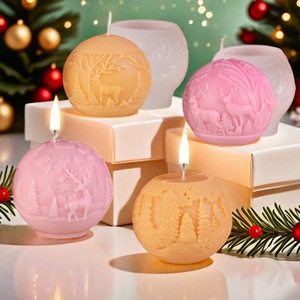 Christmas Relief Ball <b>Candle</b> <b>Mold</b> Diy Reindeer Tree Silicone <b>Mold</b> For Home Decor - Product Image 2