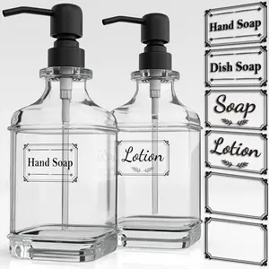 Hot Sell 18oz 500ml Glass Bottle Soap Dispenser With Metal Pump Premium Bathroom Hotel Soap Dispenser