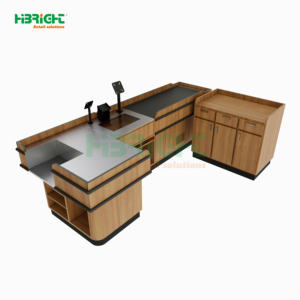 رف عرض خشبي فاخر مزدوج الجوانب متين للسوبر ماركت، رف خضروات - Product Image 3