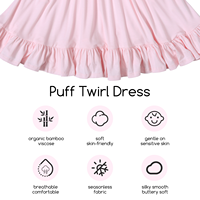 Robes mi-longues décontractées d'été pour petites filles, en bambou biologique doux, à volants, à manches courtes, robe une pièce pour bébé fille