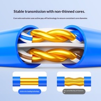 Cable Ethernet LAN para Interiores Kneysum, Personalización Directa de Fábrica, 305M 1000FT Cat6a CCA, 8 Conductores, Par Trenzado UTP, AZUL