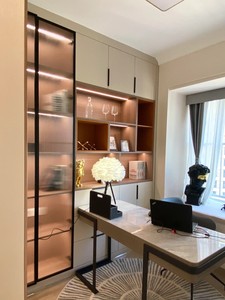 Table d'ordinateur murale intégrée sur mesure avec étagère à livres et tiroirs à fermeture douce – <span class=keywords><strong>Meuble</strong></span> <span class=keywords><strong>compact</strong></span> pour coin d'étude en appartement minuscule - Product Image 3