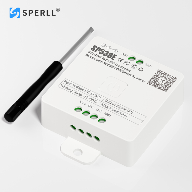 SP538E WS2811 WS2812B RGB IoT Wifi LED Controller Alexa Google Home App RF Music Addressable Light Strips DC 5V-24V