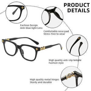 Chrome <strong>Glasses</strong> Heart Eyeglasses <strong>Frames</strong> 2025 Trending Polarized Blue Light Blocking for <strong>Men</strong> Luxury Designer High Quality Shades - Product Image 5