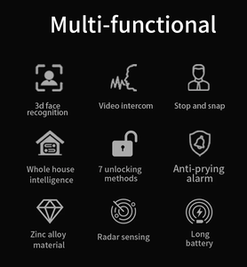 Glomarket nouveau produit Tuya 3D reconnaissance faciale <span class=keywords><strong>serrure</strong></span> de porte intelligente <span class=keywords><strong>avec</strong></span> caméra Wifi empreinte digitale toute la maison liaison intelligente - Product Image 5