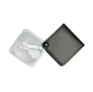 STOEMI 6764 2X Mini loupe de poche carrée pliable et portable Loupe/Loupe