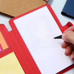 Custom Recycled Kraft <b>Notebook</b> with Sticky Notes, Pen & Transparent Tabs - Eco Friendly Promotional Gift - Product Image 3