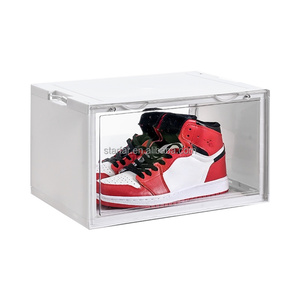 Scatola per Scarpe <span class=keywords><strong>Trasparente</strong></span> con Controllo Vocale e Illuminazione LED, Luce Ultravioletta, Porta Magnetica, Espositore in Acrilico per Scarpe - Product Image 3