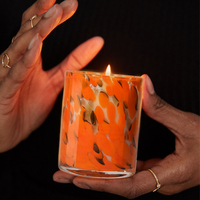 Noël or imprimé léopard fait à la main verre bougie pot bougies parfumées mariage aromathérapie luxe en vrac en gros