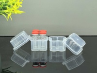 Boîte de 4 petits flacons transparents en plastique de 3 ml, étui de rangement de voyage pour flacons Cillin, support pour petits flacons, adapté aux étuis à peptides