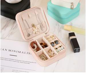 Estuche Organizador de Joyas Portátil Mini al por Mayor, Caja de Almacenamiento de Viaje de Cuero para Exhibición de Aretes, Collares y Anillos - Product Image 2