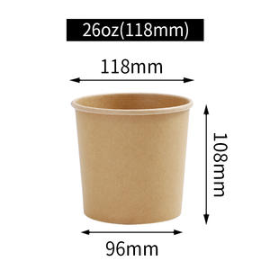 Tazón de papel Kraft desechable con logotipo personalizado impreso con tapa para ensaladas, aperitivos y leche para llevar - Product Image 5