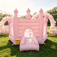 Château gonflable rose hexagonal de qualité commerciale à 6 côtés pour événements et locations de matériel de fête