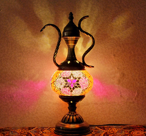 ชุดโคมไฟโดมโมเสคไฟฟ้ามีความยืดหยุ่นแบบทำมือพร้อมไฟ LED โคมไฟตั้งโต๊ะแบบตุรกีสำหรับพ่อแม่เด็กคู่รัก - Product Image 5