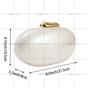Coquille acrylique soirée pochette pour femmes classique à la mode oeuf forme sac à main ovale fête de mariage épaule bandoulière sac à main - Product Image 3