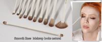 Pinceau de maquillage professionnel unique beige avec logo personnalisé Cheveux synthétiques souples Brocha De Maquillaje individuel