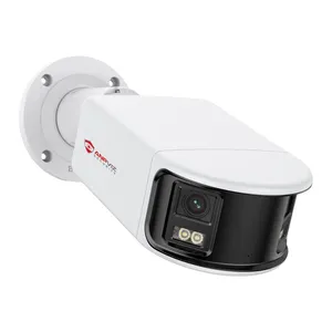 ANPVIZ POE IP Camera CCTV 6MP Dual Lens Panoramic Camera Bullet 180 Degree Image Smart Human/Vehicle Detection Alarm 2-ways Talk
