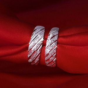 Fashion <b>Silver</b> Shiny Couple <b>Rings</b> for Women <b>Men</b> Wedding Party Temperament Jewelry - Product Image 2
