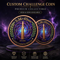 Pièce de collection en cuivre fin 999 de 1 oz, motif munitions, relief 3D, effet UV, pour passionnés d'armes à feu, médaille commémorative artistique