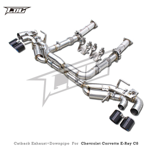 Tuyaux d'échappement Boska pour Chevrolet Corvette C8 6.2L 2019-2025, silencieux cat-back avec soupape d'origine et downpipe droit - Product Image 5