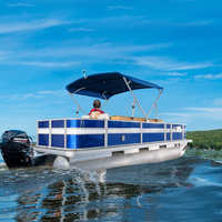 Bateau de pêche à ponton certifié CE - Essence, aluminium, fibre de verre, 5-10m, maniement facile, bateau de croisière sur lac