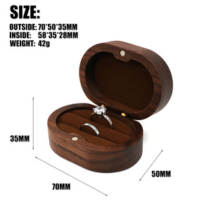 Boîte de rangement à bijoux ovale en <span class=keywords><strong>bois</strong></span> pour la maison, petite boîte portable pour bagues et boucles d'oreilles, boîte exquise pour cheveux de mère et de bébé - Product Image 2