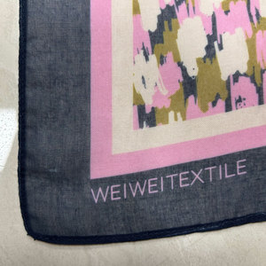 Hijab musulmán de gasa de algodón con estampado Digital personalizado de fábrica <span class=keywords><strong>Weiwei</strong></span>, costura cuadrada para bebé para mujer, poliéster transpirable Premium - Product Image 1