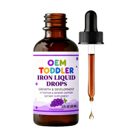 Private Label OEM/ODM IJzer Vloeibare Druppels Bloedgezondheid Booster Geheugenverbetering Kindergezondheidszorg Kruidendrank Supplementen