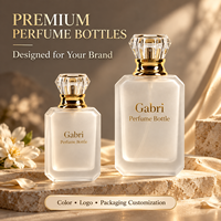 Flacon de parfum de luxe personnalisé, flacon de parfum plat blanc de 30 ml, flacon de parfum de 100 ml avec vaporisateur fin, emballage de boîte de parfum pour flacon de 50 ml