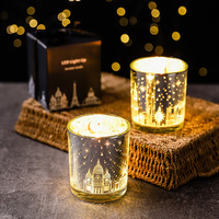Bougie parfumée en cire de soja en forme de tasse à motif urbain romantique, ornement, lampe à LED sensible à la lumière, rose, aromathérapie, huile essentielle