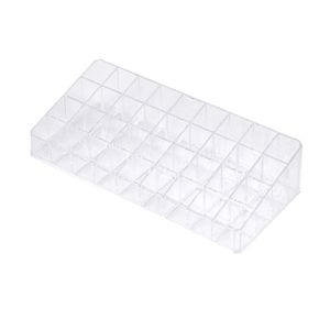 Caja organizadora transparente para guardar lápices labiales, soporte de plástico para maquillaje, estuche de exhibición para brillo labial de escritorio, con múltiples compartimentos - Product Image 5