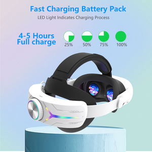 Sangle de charge rapide réglable pour Meta Quest 3 3s VR, sangle de tête de charge avec batterie 12000 mAh et lumière RGB - Product Image 5