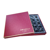 Boîte d'emballage de luxe pour chocolats avec impression personnalisée 24 truffes, boîte cadeau avec séparateur en PVC de qualité alimentaire STPP