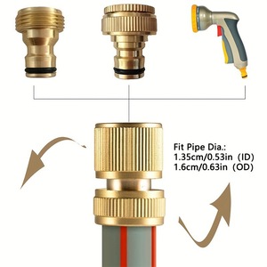ข้อต่อปืนฉีดน้ำทองแดงสำหรับสวน 125 psi แรงดันสูง เชื่อมต่อเร็ว สำหรับล้างรถ - Product Image 4