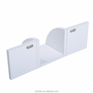 Estante <span class=keywords><strong>de</strong></span> esquina flotante <span class=keywords><strong>de</strong></span> montaje en pared moderno <span class=keywords><strong>de</strong></span> madera <span class=keywords><strong>de</strong></span> 2 niveles-Blanco para sala <span class=keywords><strong>de</strong></span> estar - Product Image 4