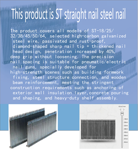 CE-Kennzeichnung 14 Ga 2 Zoll Mauerwerk Beton nägel EU-Standard ST Brad Hochfester Stahl Flach kopf Glatter Schaft Verzinkte Nägel - Product Image 6