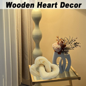 Noeud de décor de <span class=keywords><strong>coeur</strong></span> <span class=keywords><strong>en</strong></span> <span class=keywords><strong>bois</strong></span> sculpté à la main naturel décoration de maison créative pour la ferme maman et couple cadeau de nouveauté - Product Image 5