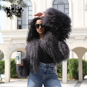 여성을위한 럭셔리 겨울 양고기 모피 재킷 정품 몽골 양고기 모피와 프리미엄 진짜 양가죽 코트 - Product Image 3