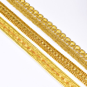 Trim in pizzo etnico con paillettes oro e argento per abiti da sposa accessori di abbigliamento - Product Image 1