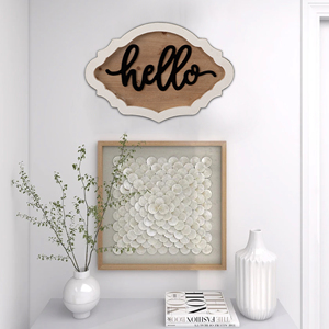 Décoration artisanale en bois style shabby chic, nature morte, avec lettres, pour porte ou porche, à suspendre, forme irrégulière, vente en gros - Product Image 6