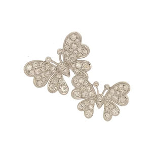 จี้ผีเสื้อสี่ตัวเคลื่อนไหวได้ ทำจากทองคำขาว 18K ประดับเพชรเต็มตัว ดีไซน์โรแมนติก - Product Image 1