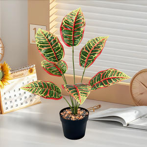 Plantes artificielles, arbre de croton, plantes tropicales, décoration intérieure et extérieure, croton artificiel - Product Image 6
