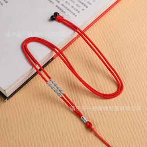 Vàng Bạc Tay Dệt Tre Chuỗi Có Thể Điều Chỉnh Độ Dày Thể Thao Unisex Mặt Dây Chuyền Vòng Cổ Với Vàng Ngọc Hổ Phách Treo Dây Thừng - Product Image 3