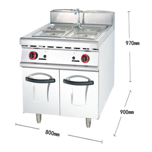 Cuisine commerciale série 900 autoportante 4 bassins bain marie chauffe-aliments au gaz avec armoire - Product Image 3