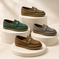 Mocassins plats pour femmes, à bout rond, avec ornement métallique, à bride large, chaussures décontractées, 4 couleurs disponibles