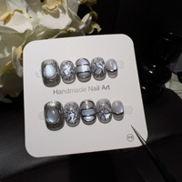 Ongles œil de chat au design populaire, en acrylique de luxe, faits à la main, courts et ronds, à presser, pour la vente en gros, fournitures de salon