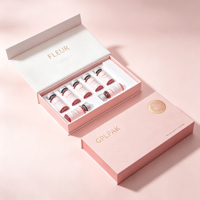 Boîte cadeau rigide pliable personnalisée avec dorure à chaud, impression UV sélective et insert en EVA sur mesure pour l'emballage de sérums et ampoules de soin.