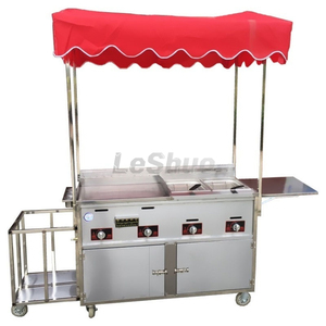 Carretto Commerciale per Street Food, Carrello Mobile a Spinta per Griglia, Friggitrice, Vendita Ambulante di Ciambelle e Fast Food - Product Image 4